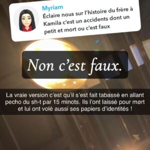 Kamila : elle en dit plus sur l'accident qui a mis son frère dans le coma